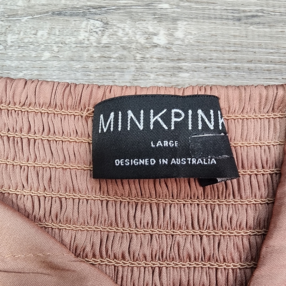 MINKPINK Spencer Satin Tiered Mini Dress Large - Picture 3 of 7
